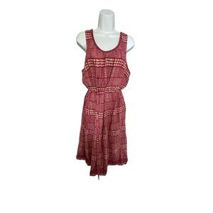 Lucky Brand NWT Red Print Brocade Dress Women’s Size 1X Retails $119
